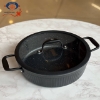 تصویر  تابه دو دسته دور سیلیکون مشکی kzp کالکشن آلما لاکچری سایز ۲۸