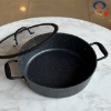 تصویر  تابه دو دسته دور سیلیکون مشکی kzp کالکشن آلما لاکچری سایز ۲۸