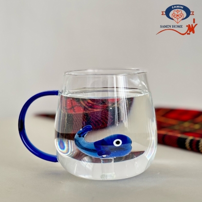 تصویر  ماگ پیرکس دلفین دسته رنگی