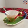 تصویر  فنجان نعلبکی طرح طاووس Fromone