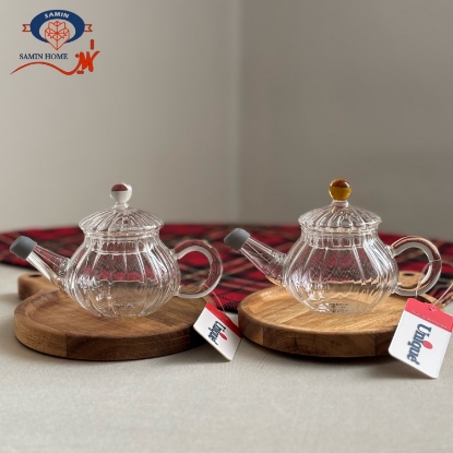 تصویر  قوری زعفران پیرکس یونیک مدل خطی